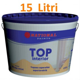 National Paints TOP INTERIOR - vopsea superlavabila, superalba 15 Litri